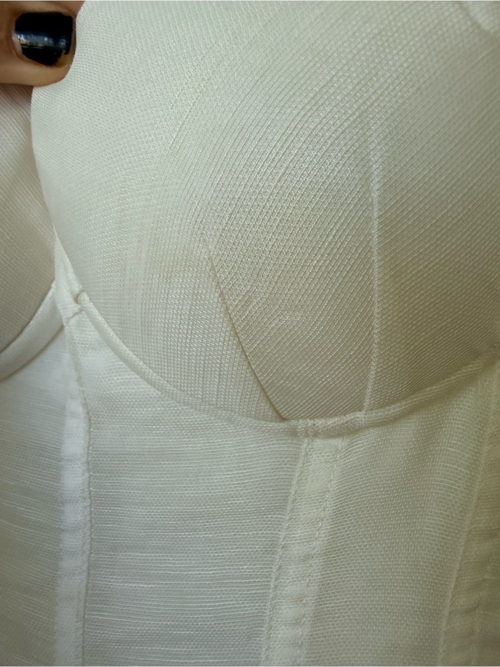 NWT ZIMMERMANN Petal Appliqué Linen Silk Corset Gown White Midi Dress Size 1 - Picture 14 of 16